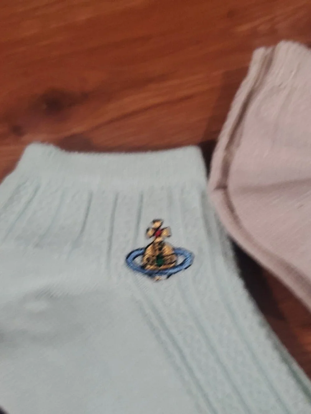 Vivienne Westwood Pastel Ankle Socks Trio in Pink, Light Blue & Beige